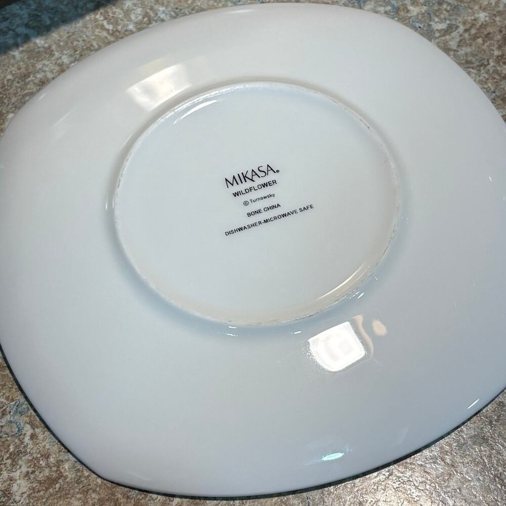 Mikasa Floral Square Salad Plate Wildflower Garden Bone China New Without Tag - Picture 4 of 9